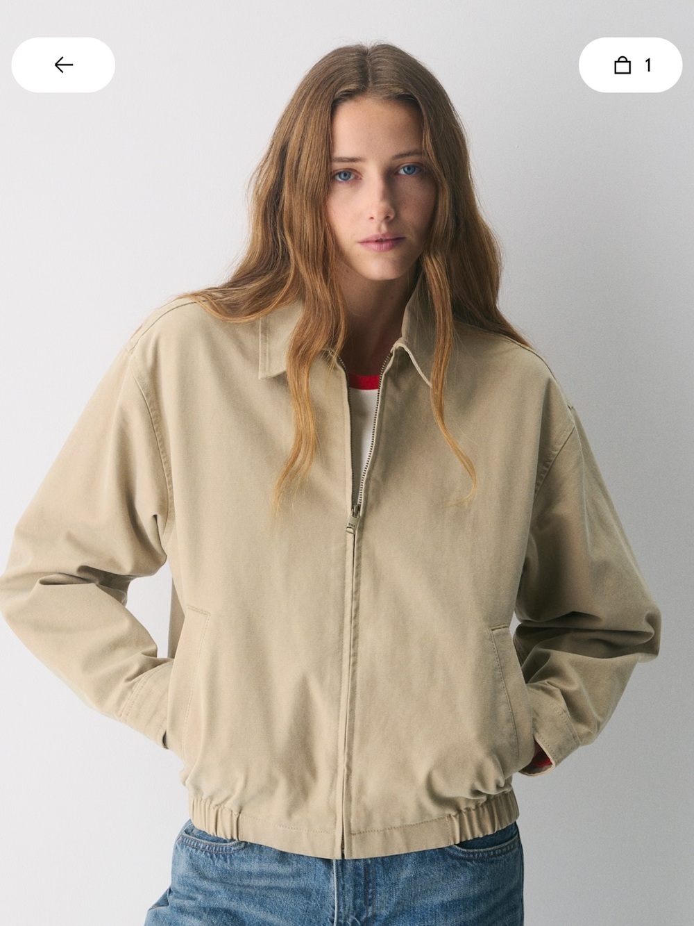 Aritzia Caddie Blouson Jacket- Tan Khaki